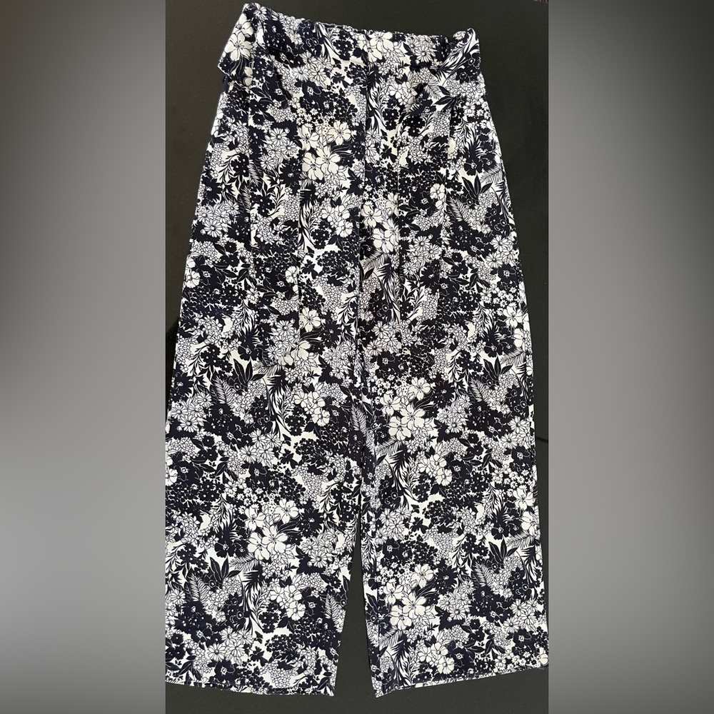 Navy Floral Ann Taylor palazzo pants